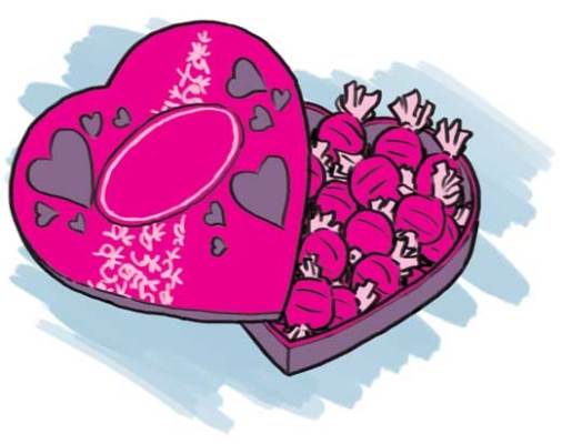 Illustration of Heart Shaped box of chocolates