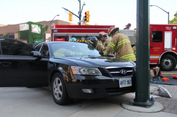 A Monday crash at King and Ridout streets sent a woman to the hospital. Metro/Scott Taylor
