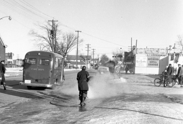 London Fire Fighters containing a gasoline spill