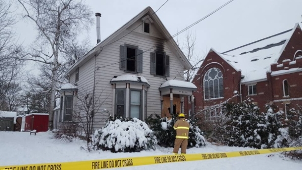 Richmond Street is taped off following an overnight fire