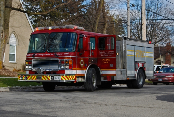 Engine 4 parked on scene at an MVC