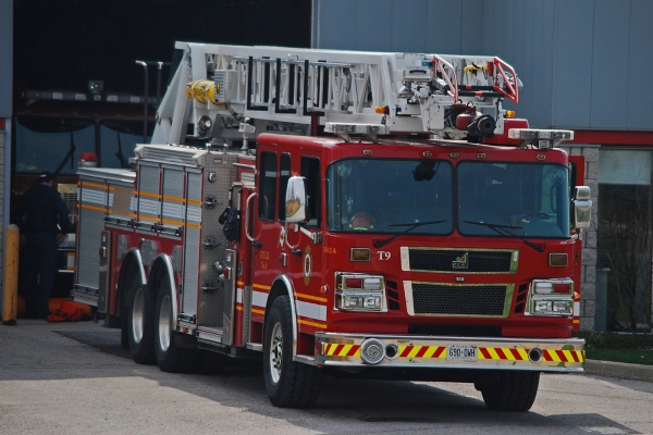 Truck 9 parked in front of Station 11