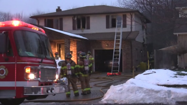 Fire gutted a home on Country club Lane in south London on Monday, Jan. 2, 2017.