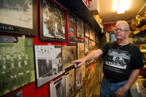 Display of London Fire Fighters historical photos