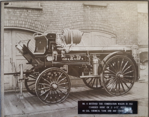 Horse drawn hose wagon