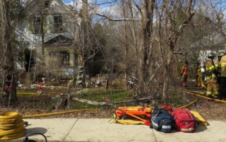 Crews working at house fire