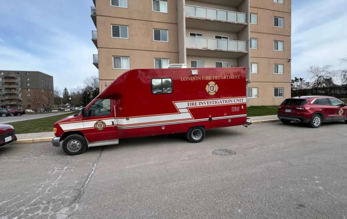 London Fire Department vehicle on Mornington Avenue, March 25, 2024. Photo courtesy London Fire Department/X.