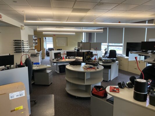 The Communications Centre vacant as preparations are being made to upgrade the facility.