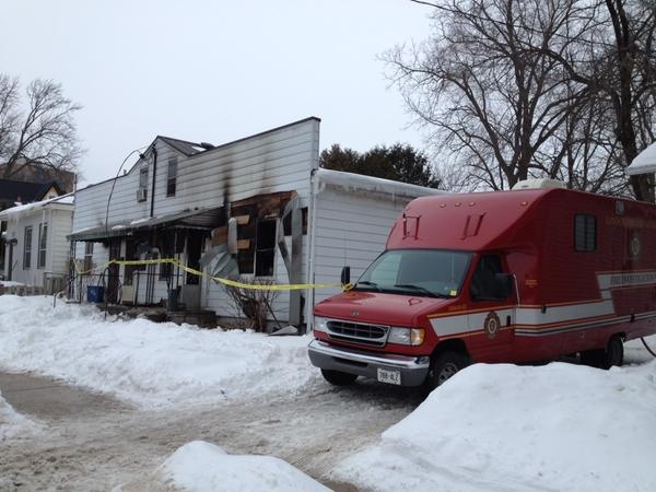 Fire investigation truck parked out side fire scene