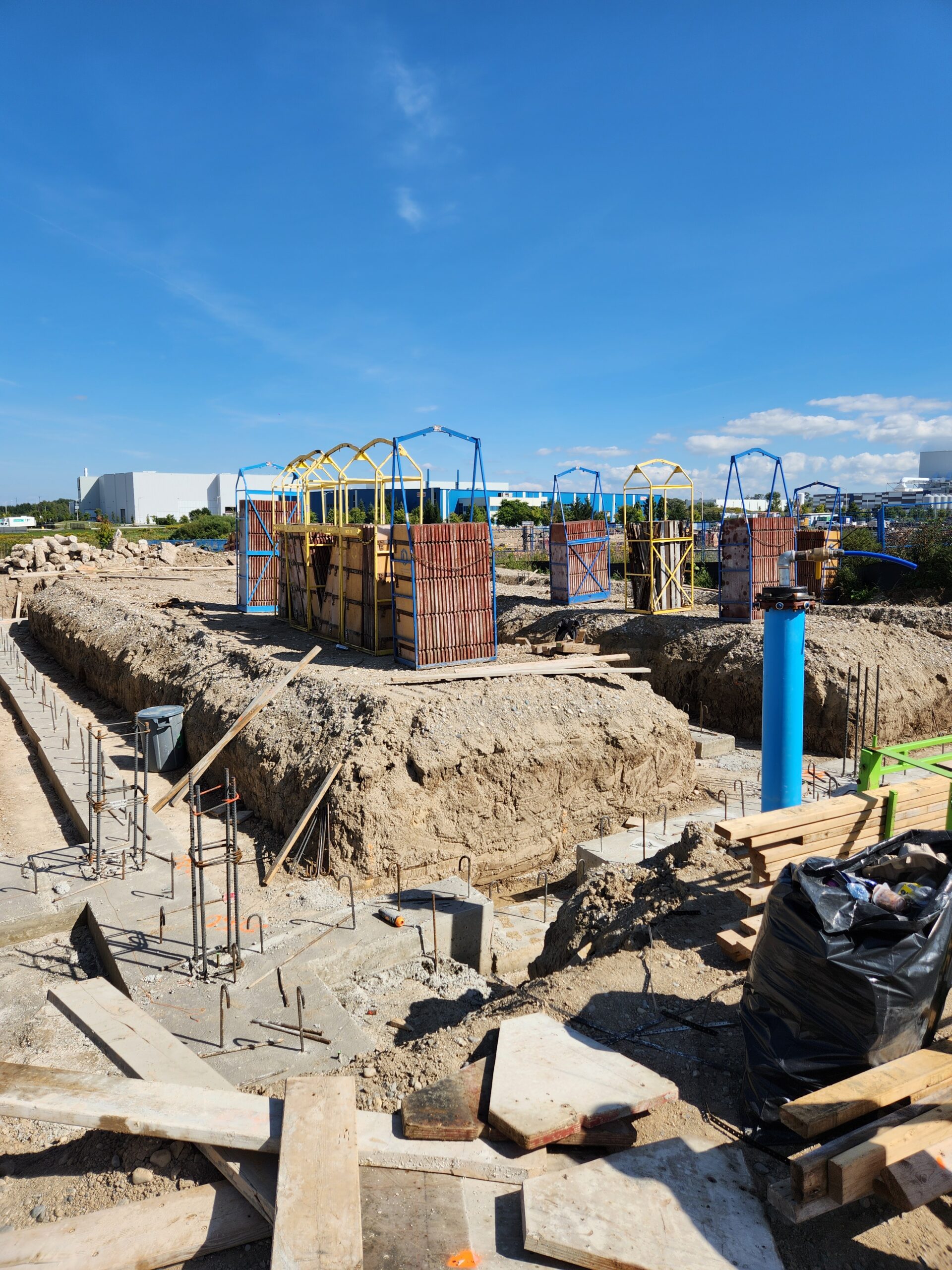 Station 15 construction site with footings poured.