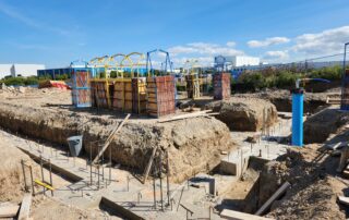 Station 15 construction site with footings poured.