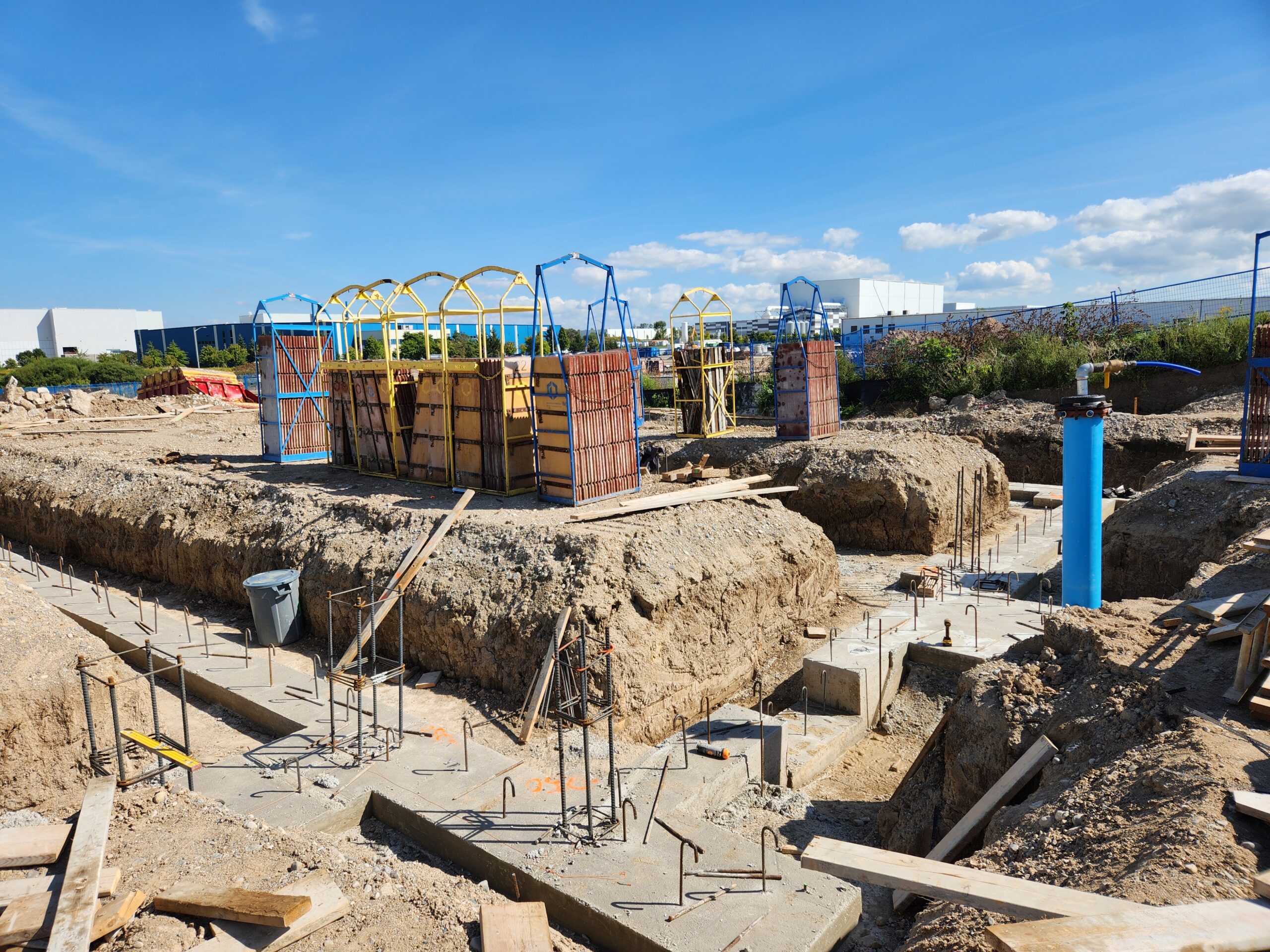 Station 15 construction site with footings poured.