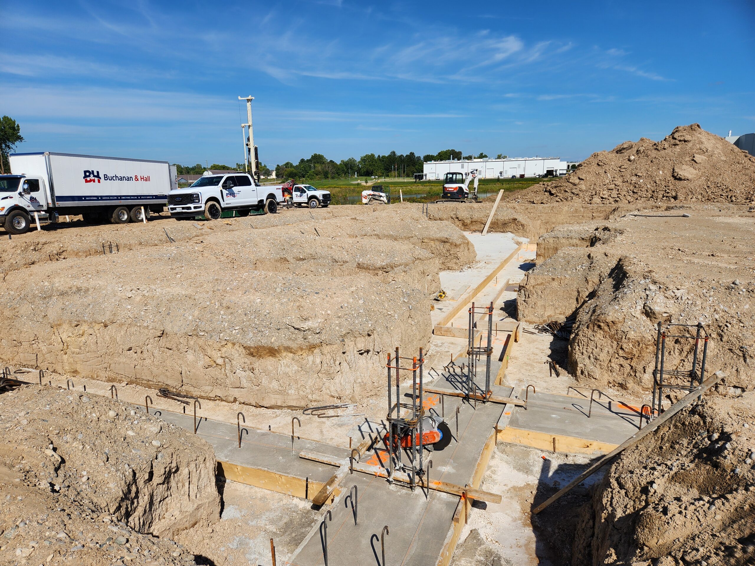 Station 15 construction site with footings poured.