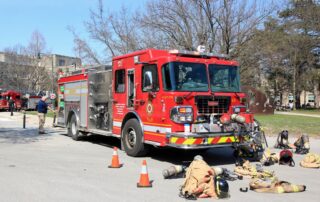 Engine 8 parked at UWO social sciences building